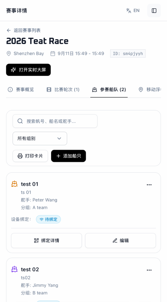 Competing fleet list